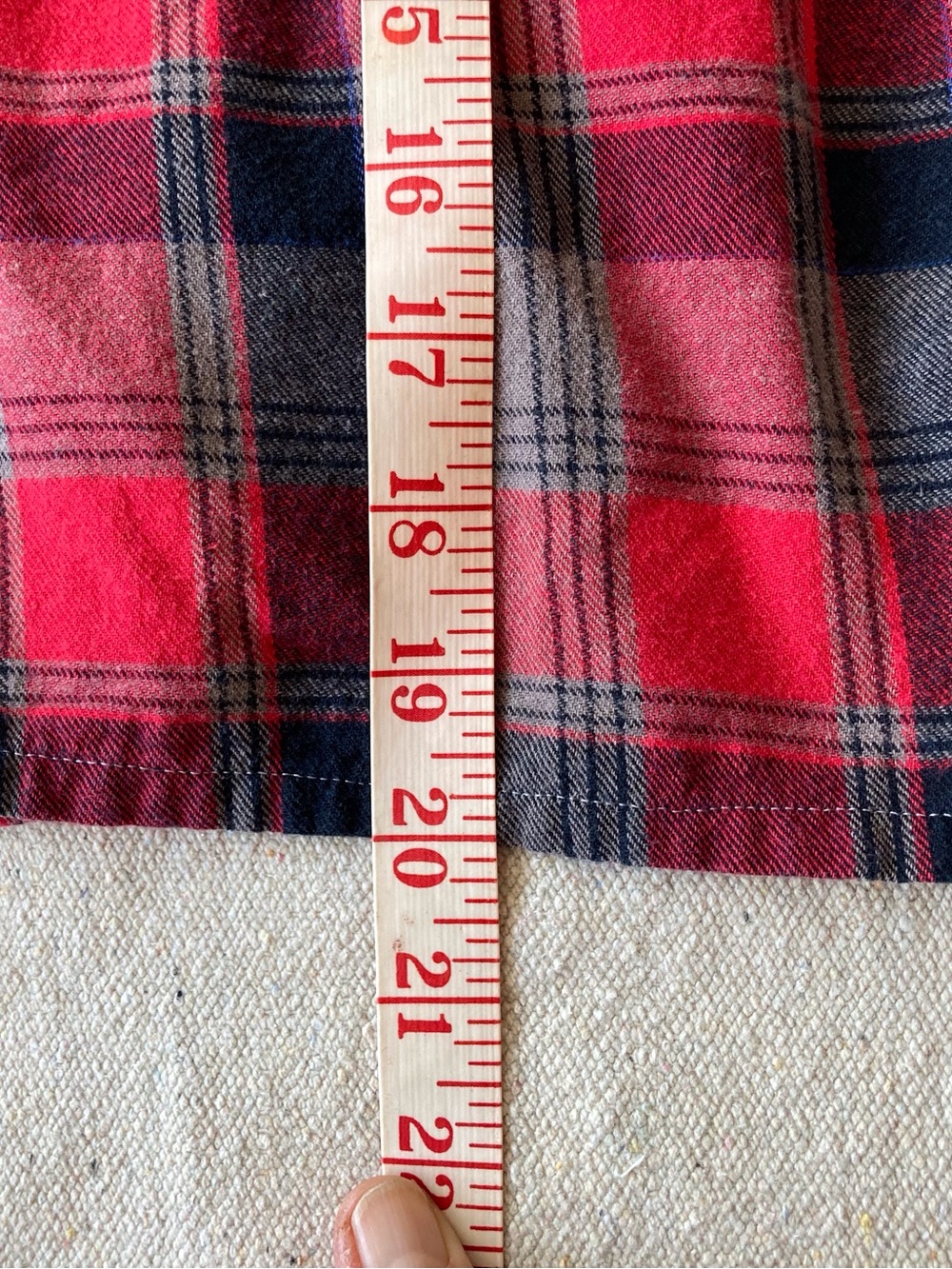 Duluth Trading Co, Custom Upcycled Flannel Shacket, Medium, Grunge, Red Plaid - Picture 8 of 11